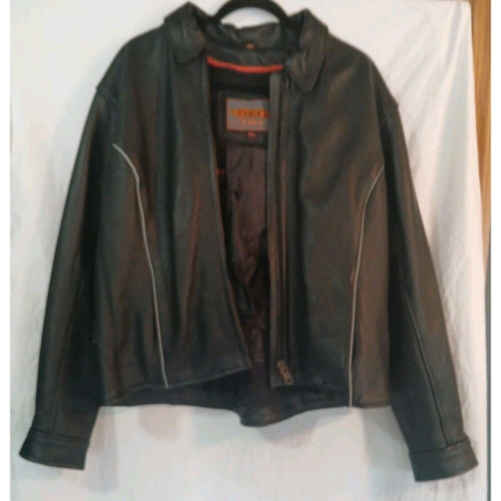 Unik Genuine Leather Ladys/Motorcycle Jacket 4XL Ultra Zip DetachLinning/Black